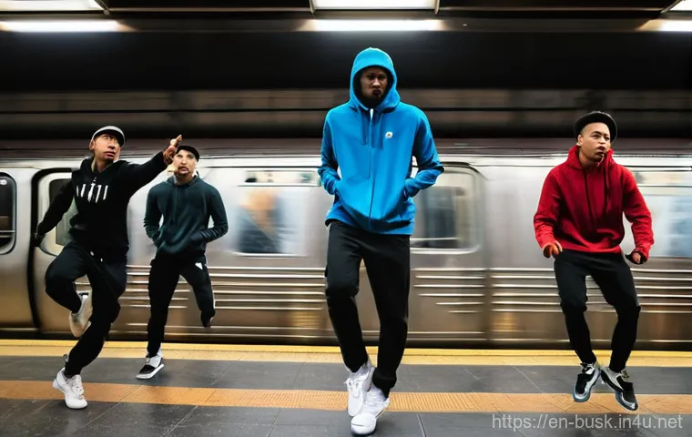 거리공연과 다른 공연 형식 비교 - **Prompt:** An enchanting street magician performing an illusion that appears to pull a glowing orb ...