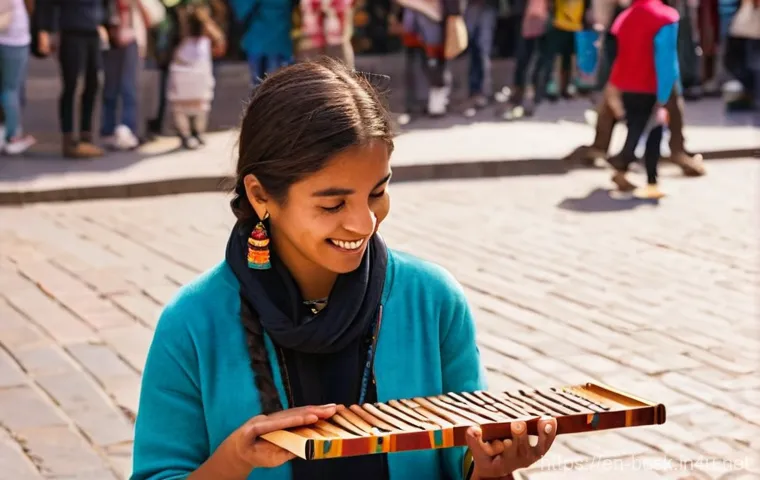 거리공연에서의 음악적 요소 - **The Ingenious Toolkit of a Street Musician:** A detailed, medium shot focusing on a male street dr...